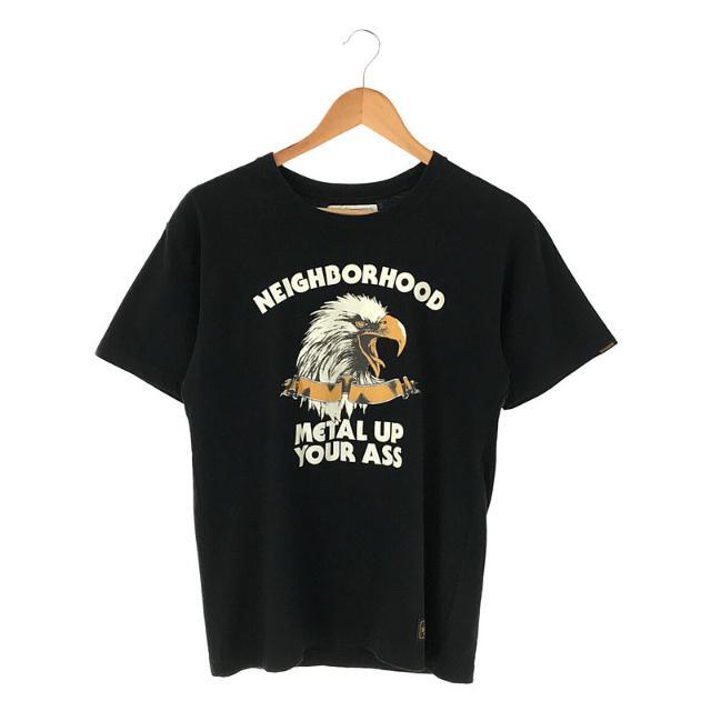 NEIGHBORHOOD(ネイバーフッド)の【美品】  NEIGHBOR HOOD / ネイバーフッド | METAL UP YOUR ASS イーグル プリント Tシャツ | S | ブラック | メンズ メンズのトップス(Tシャツ/カットソー(半袖/袖なし))の商品写真