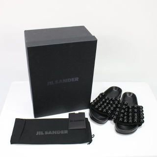 ジルサンダー(Jil Sander)のJIL SANDER / ジルサンダー | JS34055A ビーズ装飾 レザーサンダル | 36 | ブラック | レディース(サンダル)