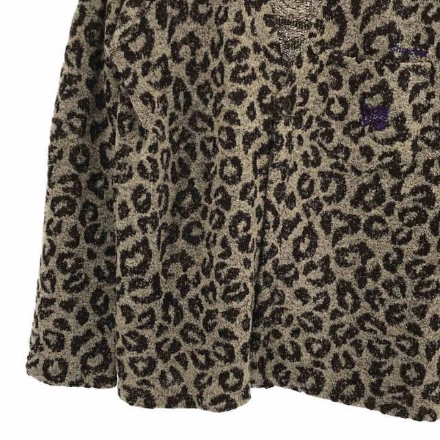 Needles(ニードルス)の【美品】  Needles / ニードルス | 2020AW | ×Charcoal TOKYO 別注 V Neck Cardigan Leopard Knit Jq ジャガード レオパードカーディガン | S | グレー | メンズ メンズのトップス(カーディガン)の商品写真