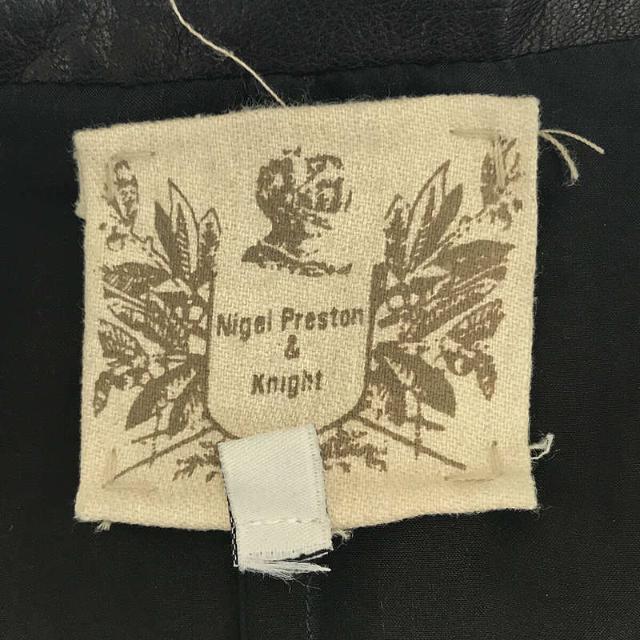 NIGEL PRESTON & KNIGHT / ナイジェル プレストン アンド ナイト | レース切替 バックリボン カットオフ レザー シングル ジャケット | XS | ブラック | レディース