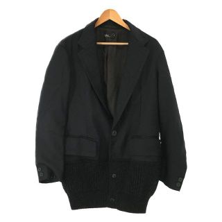 カラー(kolor)の【美品】  kolor / カラー | ドッキング ニット 切替 シングルブレスト PE ヘヴィツイル JACKET | 1 | ネイビー/ブラック | メンズ(その他)