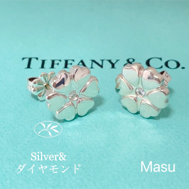美品TIFFANY&Co.ティファニーハートフラワーダイヤモンドピアス | www