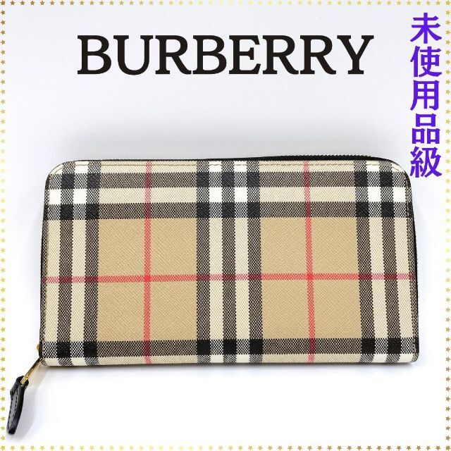 未使用級✨ バーバリー ヴィンテージチェック ラウンドファスナー 長