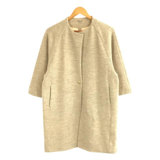 evam eva(エヴァムエヴァ)のevam eva / エヴァムエヴァ | press wool coat ノーカラー プレスウールコート | 1 | ナチュラル | レディース レディースのジャケット/アウター(その他)の商品写真