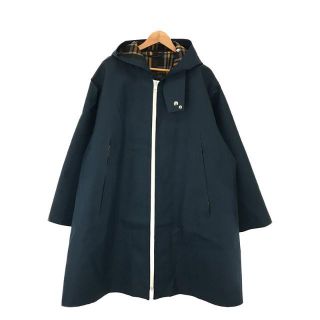 アクネストゥディオズ(Acne Studios)の【美品】  Acne Studios / アクネ ストゥディオズ | MAMORE MATT ウール ポリウレタン コーディング チェック ライニング ジップアップ フード レイン コート | 48 | ネイビー | メンズ(その他)