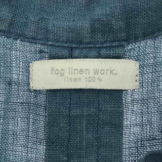 【美品】  fog linen work / フォグリネンワーク | リネン バンドカラー ロング シャツ ワンピース | ブルー | レディース