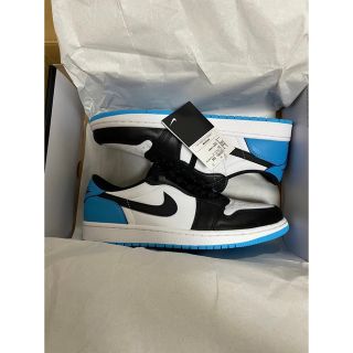 ナイキ(NIKE)のjordan1 LOW UNC ブラック&パウダーブルー　27.5(スニーカー)