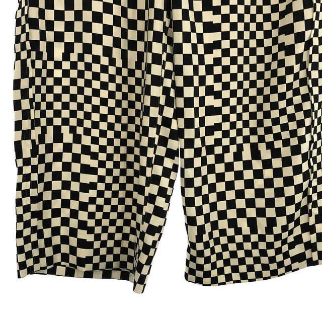 6 (ROKU)(ロク)の【美品】  6(ROKU) / ロク | CHECKERD PANTS サテン ブロック チェック ワイド イージー パンツ | 38 | ホワイト / ブラック | レディース レディースのパンツ(その他)の商品写真