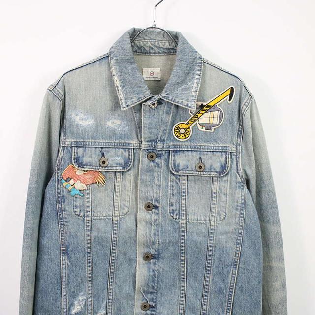 AG adriano Goldschmied / エージー アドリアーノゴールドシュミット | DART JACKET ダメージ加工 ワッペン付き デニムジャケット | XS | インディゴライトブルー | メンズ