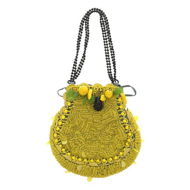 JAMIN PUECH / ジャマンピエッシュ | ビーズ装飾 ミニハンドバッグ 保存袋付き | イエロー | レディース
