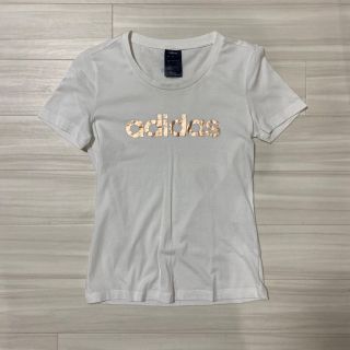 アディダス(adidas)のピンクゴールド ♡︎ ロゴTシャツ(Tシャツ(半袖/袖なし))