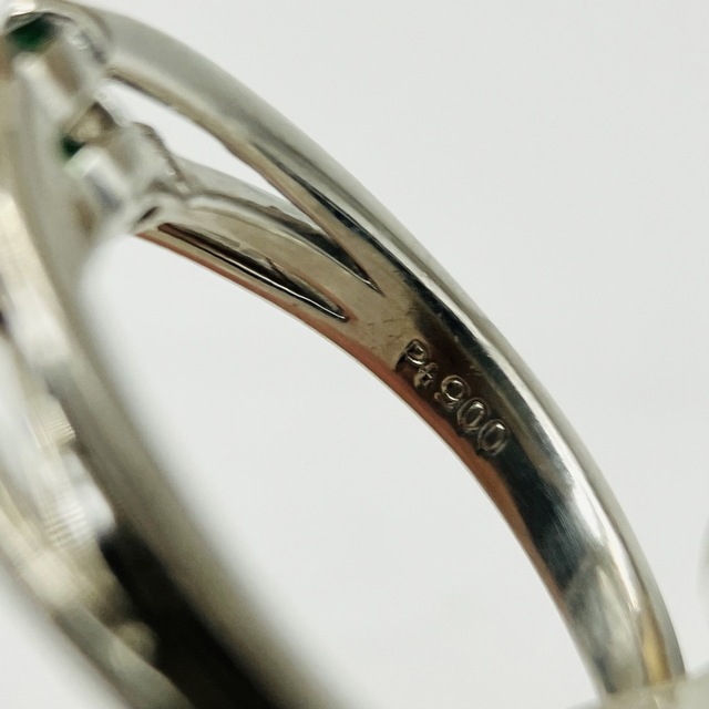 高級 グリーンガーネット0.50ct ダイヤモンド PT900 レディースのアクセサリー(リング(指輪))の商品写真