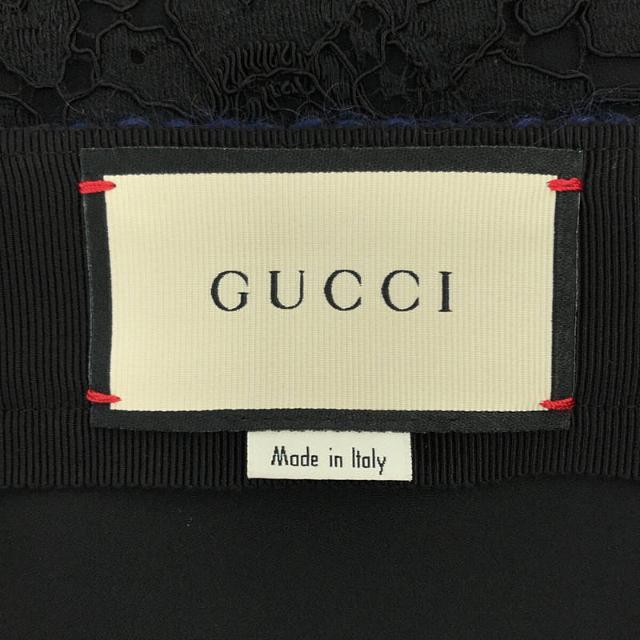 Gucci(グッチ)の【美品】  GUCCI / グッチ | 2017 | 498268 シェリーライン フラワー レース スカート | 40 | ブラック | レディース レディースのスカート(ひざ丈スカート)の商品写真