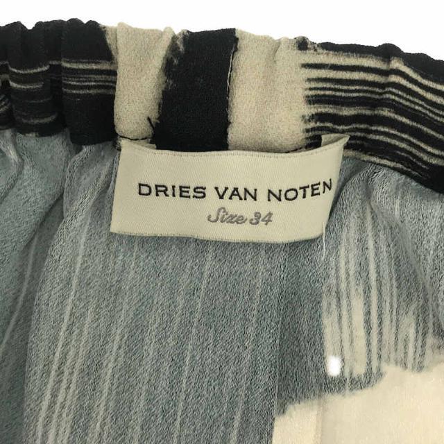 DRIES VAN NOTEN / ドリスヴァンノッテン | VISCOSE 総柄 スカート | 34 | ネイビー | レディース 4