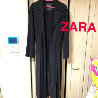 ザラ(ZARA)のZARA  ザラ　アウター　トレンチ　コート　黒(ロングコート)