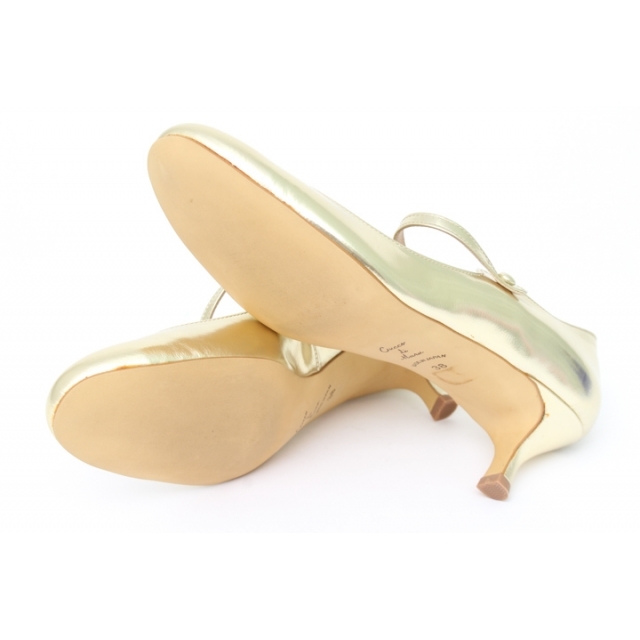 クッコディマル ストラップパンプス ラウンドトゥ 日本製 モードエジャコモ シューズ 靴 レディース 38サイズ ゴールド Cucco di Maru レディースの靴/シューズ(ハイヒール/パンプス)の商品写真