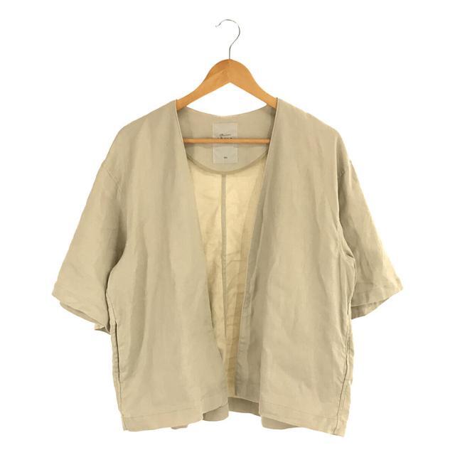 IENA(イエナ)のIENA / イエナ | 2021SS | IENA maison MANTECO リネンノーカラーブルゾン beige | 38 | ベージュ | レディース レディースのジャケット/アウター(その他)の商品写真