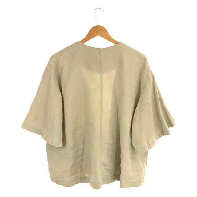 IENA(イエナ)のIENA / イエナ | 2021SS | IENA maison MANTECO リネンノーカラーブルゾン beige | 38 | ベージュ | レディース レディースのジャケット/アウター(その他)の商品写真