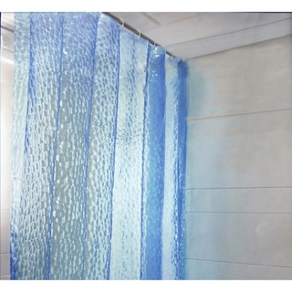 シャワーカーテン クリア 透明 ブルー 青 水色 バス お風呂 バスグッズ 風呂(タオル/バス用品)