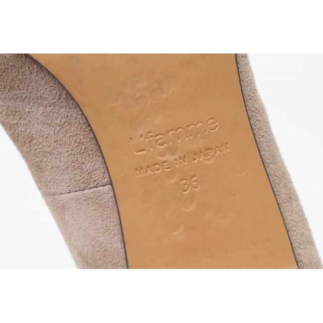 ラファム スエードパンプス ポインテッドトゥ キトンヒール 靴 シューズ 日本製 レディース 36サイズ ベージュ L'famme レディースの靴/シューズ(ハイヒール/パンプス)の商品写真