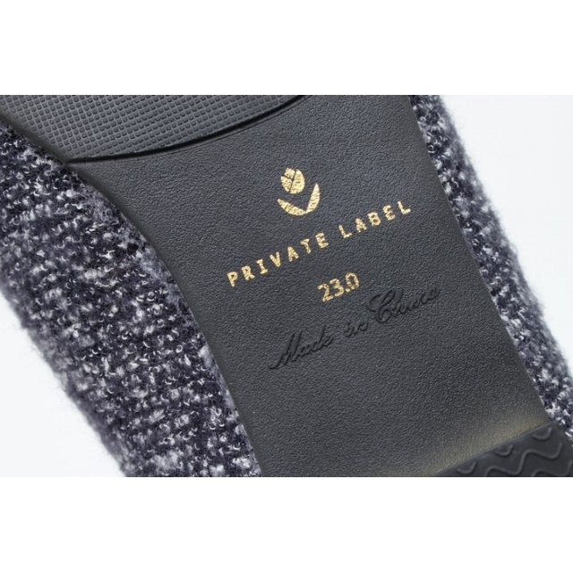 プライベートレーベル ツイードパンプス ビジューリボン ポインテッドトゥ 靴 シューズ レディース 23cmサイズ ネイビー PRIVATE LABEL 5