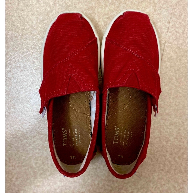 TOMS(トムズ)のTOMSトムス  ALPARGATA (Red Canvas) 17.5㎝ キッズ/ベビー/マタニティのキッズ靴/シューズ(15cm~)(スニーカー)の商品写真