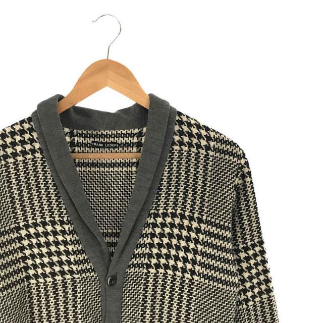FRANK LEDER / フランクリーダー | Dogtooth Wool ドッグトゥース ウール ショールカラー カーディガン | XS | Black & White | レディース