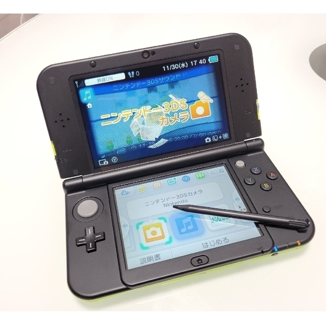 【美品】new Nintendo 3DS LL ライム×ブラック本体/ケース