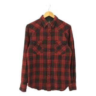 ダブルアールエル(RRL)のRRL / ダブルアールエル | チェック ウエスタンシャツ | M | レッド | メンズ(Tシャツ/カットソー(七分/長袖))