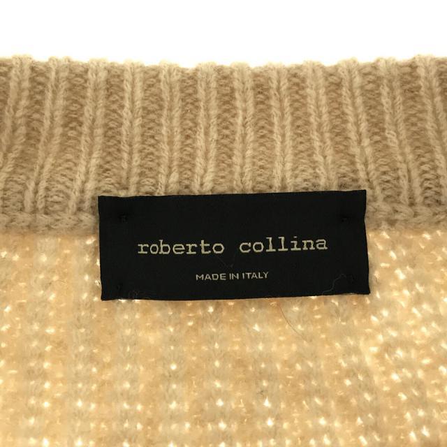 【美品】 ROBERTO COLLINA / ロベルトコリーナ | メリノ ウール キャメル リブ ニット プルオーバー | S | アイボリー | レディース