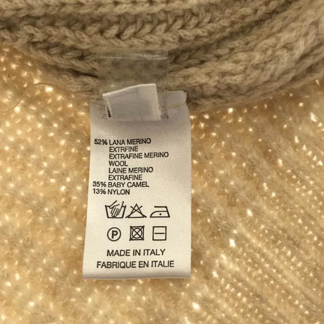 【美品】 ROBERTO COLLINA / ロベルトコリーナ | メリノ ウール キャメル リブ ニット プルオーバー | S | アイボリー | レディース