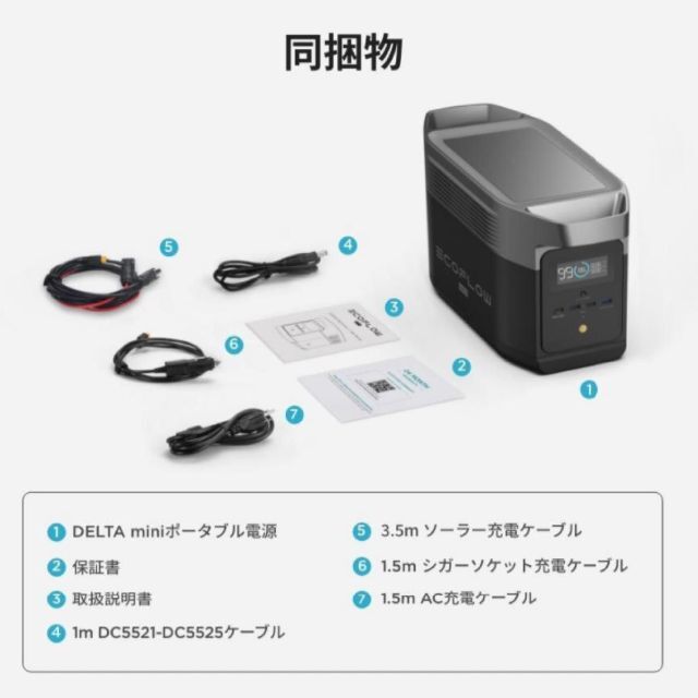 ポータブル電源 DELTA Mini 882Wh/245000ｍAh エコフローの通販 by は