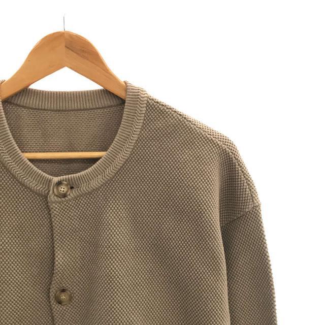 Crepuscule / クレプスキュール | 2020AW | MOSS STITCH CREW CARDIGAN コットン 鹿の子編み  モスステッチ クルーネック ニット カーディガン | 1 | BEIGE | メンズ