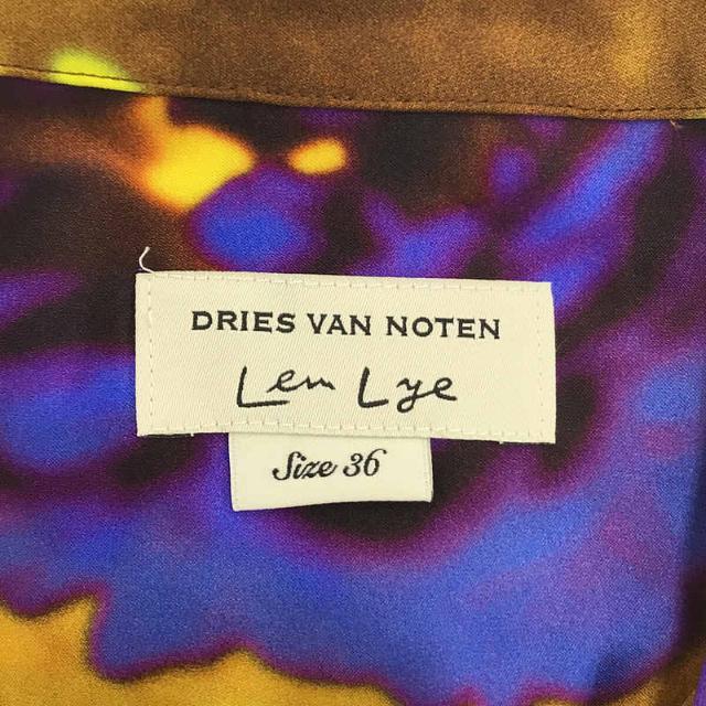 【新品】  DRIES VAN NOTEN / ドリスヴァンノッテン | 2021SS | × Len Lye レンライ シルク フラワー オープンカラー シャツ 開襟 花柄  | 36 | イエロー | レディース