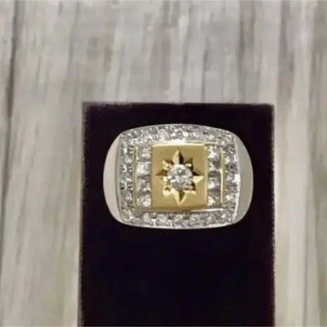 大人気新作 K18/PT900 美品 コンビ リング 計1.16CT デザイン ダイヤ
