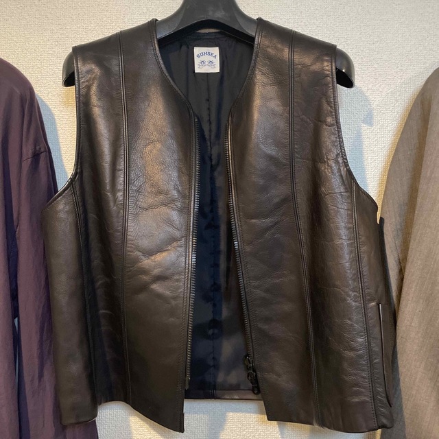 ベストsunsea leather vest