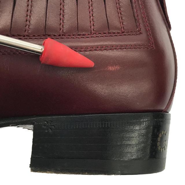 Gucci(グッチ)のGUCCI / グッチ | 2019AW | 572992 G Brogue Leather Side Gore Ankle Boots メダリオン ゴールド金具 ストラップ レザー アンクル ブーツ 保存袋・箱有 | 35 1/2 | バーガンディー | レディース レディースの靴/シューズ(ブーツ)の商品写真