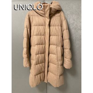 ユニクロ(UNIQLO)のUNIQLO　ユニクロ　ストレッチウールブレンドダウンコート　ベージュ S(ダウンコート)