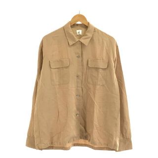 ロク(6 (ROKU))の6(ROKU) / ロク | OPEN COLLAR SHIRT オープンカラーシャツ | 38 | ベージュ | レディース(シャツ/ブラウス(長袖/七分))