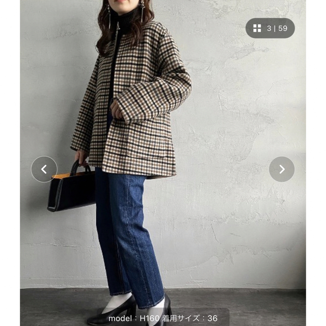 LE GLAZIK - LE GLAZIK リバーシブルリバーコート CHECKの通販 by