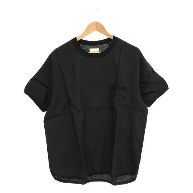 【新品】  RE made in tokyo japan / アールイーメイドイントウキョウジャパン | French Linen T-shirt フレンチリネン ラグラン パイピング ポケット 半袖 Tシャツ | M | BLACK | メンズ