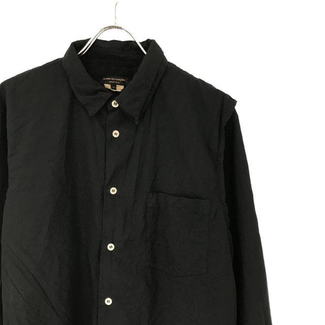 【美品】 COMME des GARCONS HOMME PLUS / コムデギャルソンオムプリュス | AD2019 2019AW | SPUN  BROAD GARMENT TREATED SHIRT スパンブロード ガーメント トゥリーティド シャツ | S | ブラック | メンズ