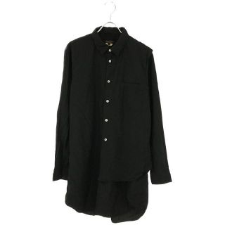 コムデギャルソンオムプリュス(COMME des GARCONS HOMME PLUS)の【美品】  COMME des GARCONS HOMME PLUS / コムデギャルソンオムプリュス | AD2019 2019AW | SPUN BROAD GARMENT TREATED SHIRT スパンブロード ガーメント トゥリーティド シャツ | S | ブラック | メンズ(Tシャツ/カットソー(七分/長袖))