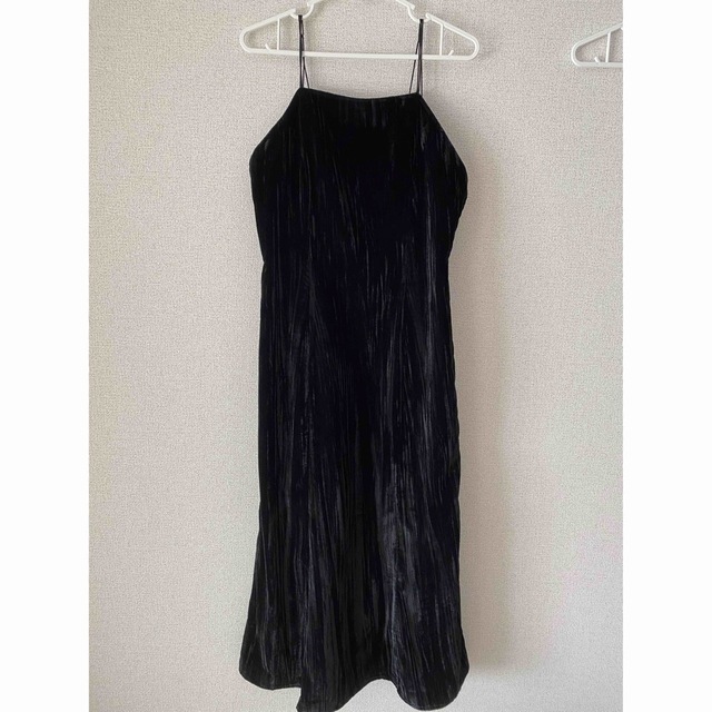 moussy PLEATED VELOUR SLIP ドレス