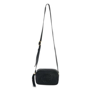 グッチ(Gucci)の【新品】  GUCCI / グッチ | 347994 SOHO LEATHER MINI DISCO BAG ソーホー  フリンジタッセルチャーム レザー ミニ ディスコ インターロッキング Gロゴ ショルダーバッグ  箱有 | ブラック | レディース(ショルダーバッグ)