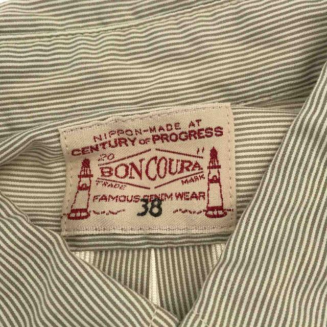 BONCOURA(ボンクラ)のBONCOURA / ボンクラ | ストライプ ボタンダウンシャツ | 38 | グレー | メンズ メンズのトップス(Tシャツ/カットソー(七分/長袖))の商品写真