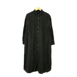 ネストローブ(nest Robe)のnest robe / ネストローブ | リネン100% シャツ ロングワンピース | F | チャコール | レディース(ロングワンピース/マキシワンピース)