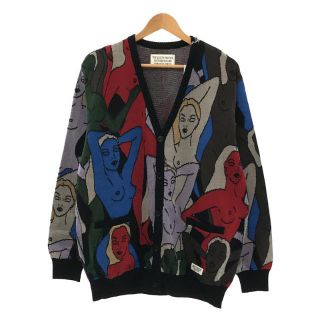 ワコマリア(WACKO MARIA)の【新品】  WACKO MARIA / ワコマリア | 2022SS | JACQUARD CARDIGAN ヌードガール ジャガードカーディガン | L | ブラック | メンズ(カーディガン)