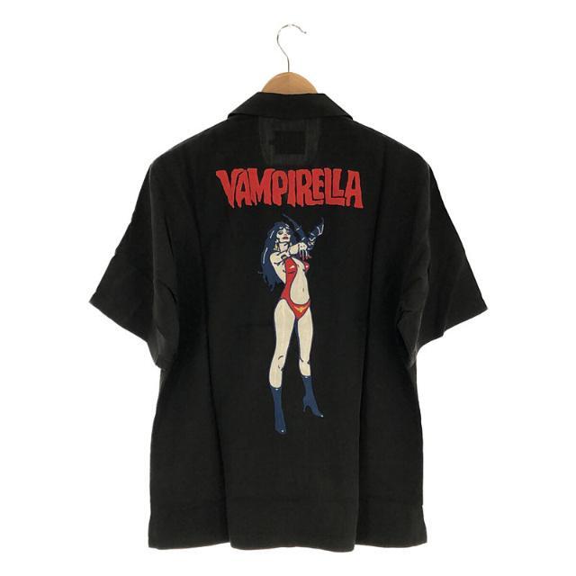 【新品】  HYSTERIC GLAMOUR / ヒステリックグラマー | 2022SS | 02222AH04 VAMPIRELLA 刺繍 オープンカラー レーヨン ボウリング シャツ ヴァンピレラ | M | ブラック | メンズ