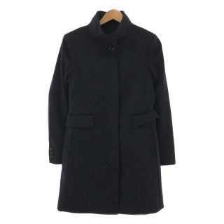 美品 MAXMARA マックスマーラ 銀タグ スタンドカラー 比翼コート 黒42